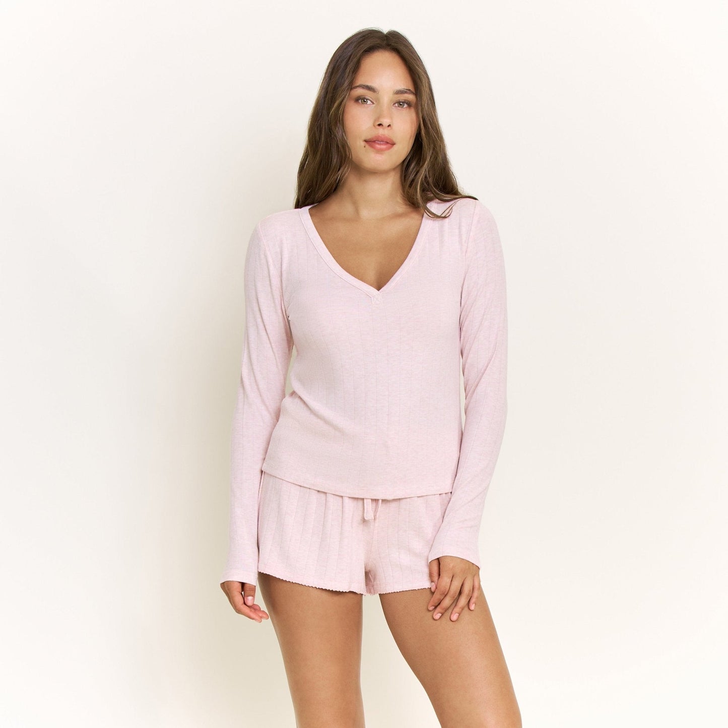 Honeydew Cloud Modal Long Sleeve Top in Heather Rose Quartz