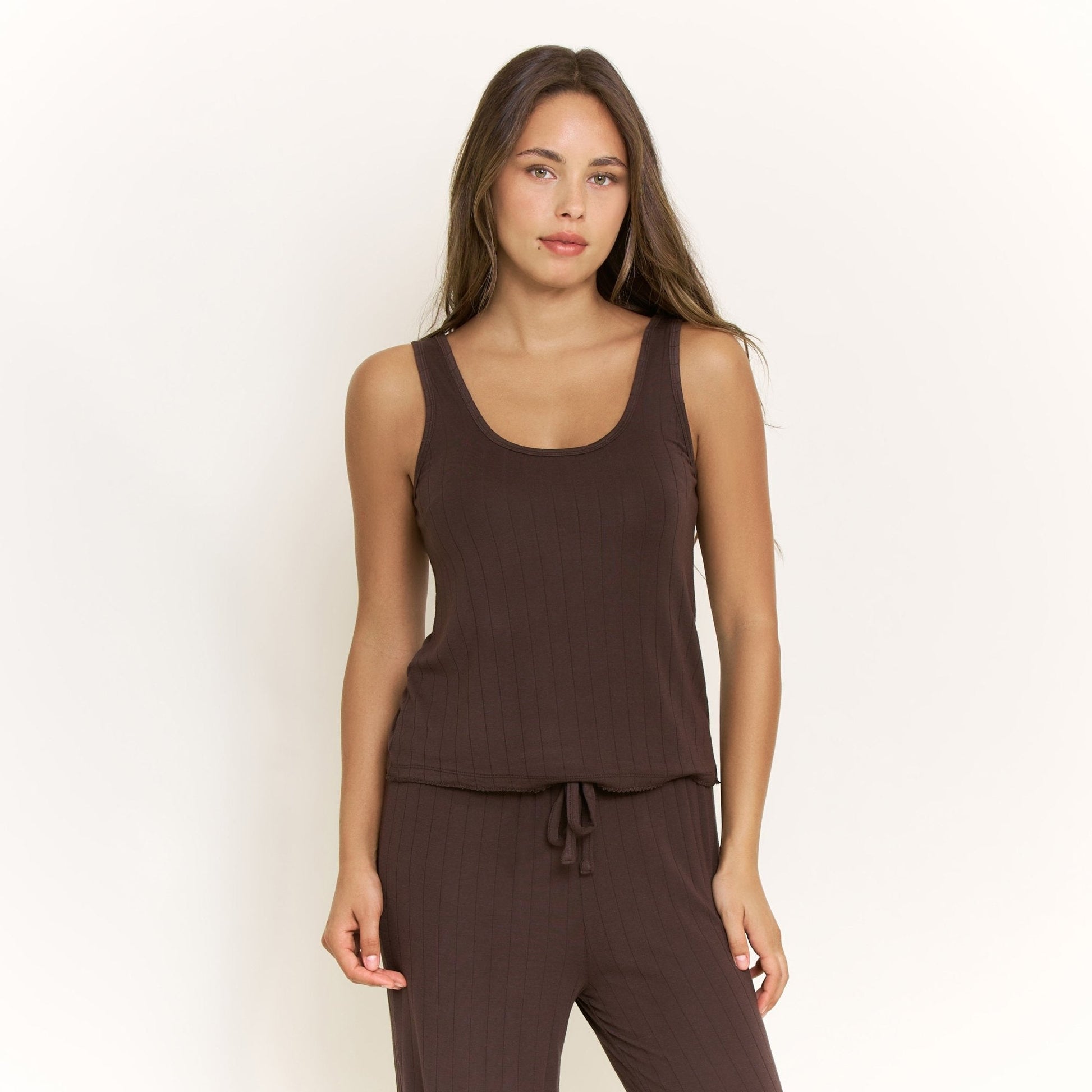 Honeydew Cloud Modal Tank in Chocolate