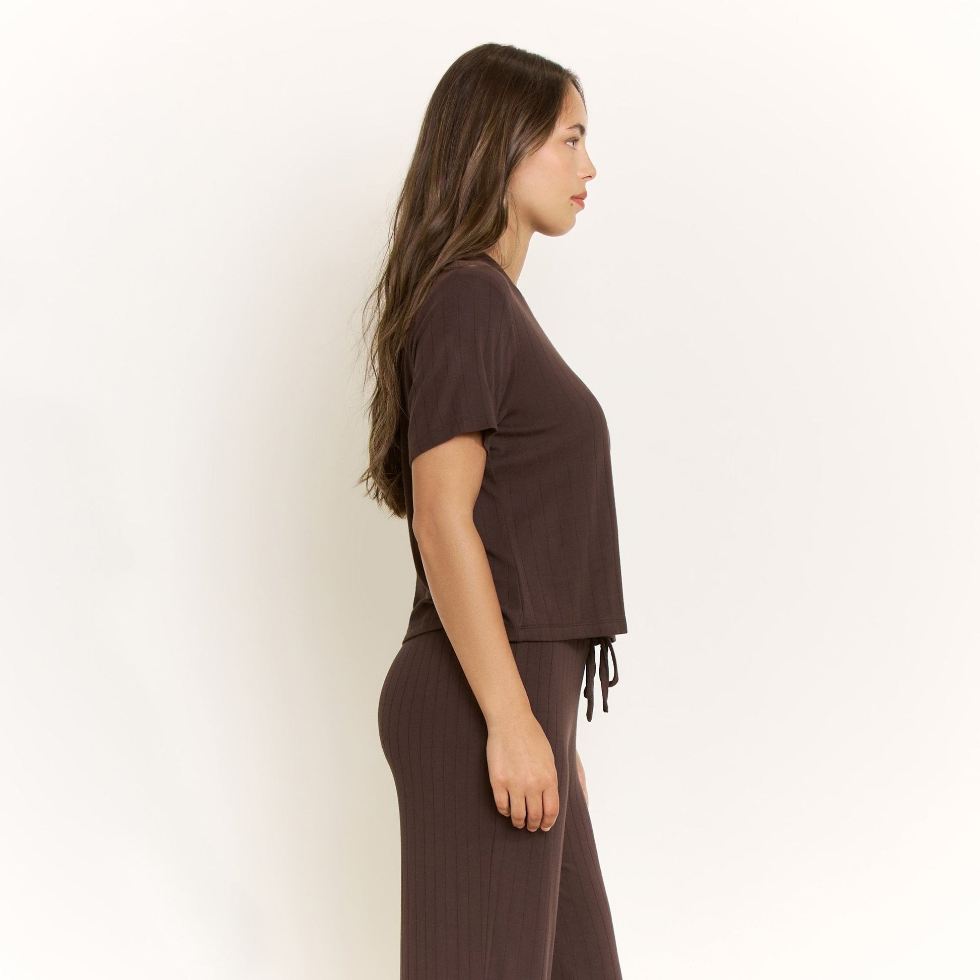 Honeydew Cloud Modal Tee in Chocolate