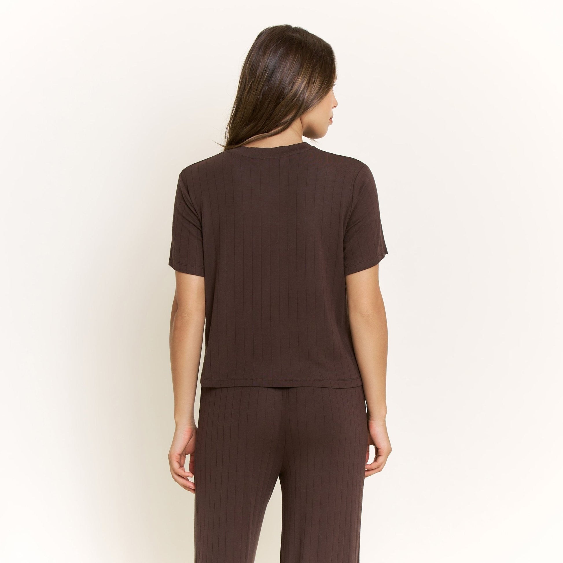 Honeydew Cloud Modal Tee in Chocolate
