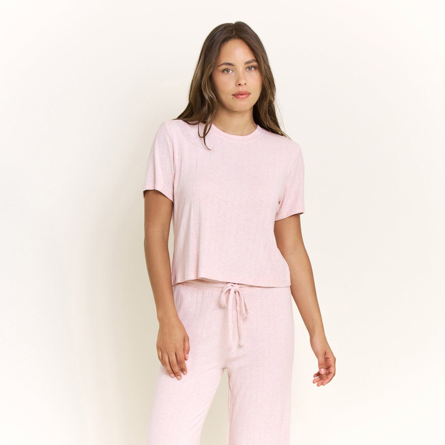 Honeydew Cloud Modal Tee in Heather Rose Quartz