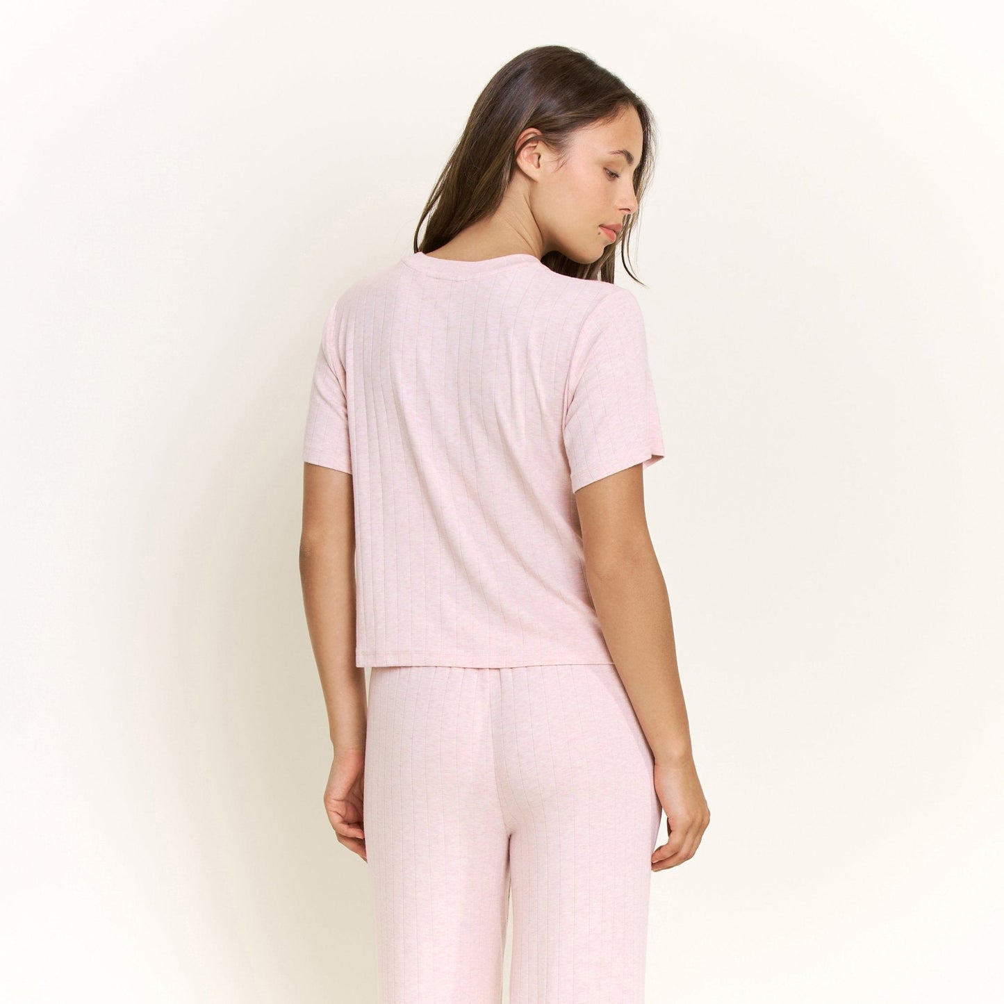 Honeydew Cloud Modal Tee in Heather Rose Quartz
