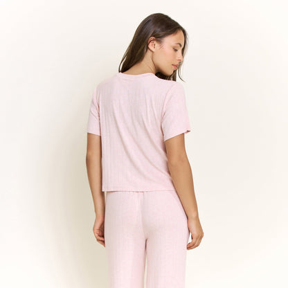 Honeydew Cloud Modal Tee in Heather Rose Quartz
