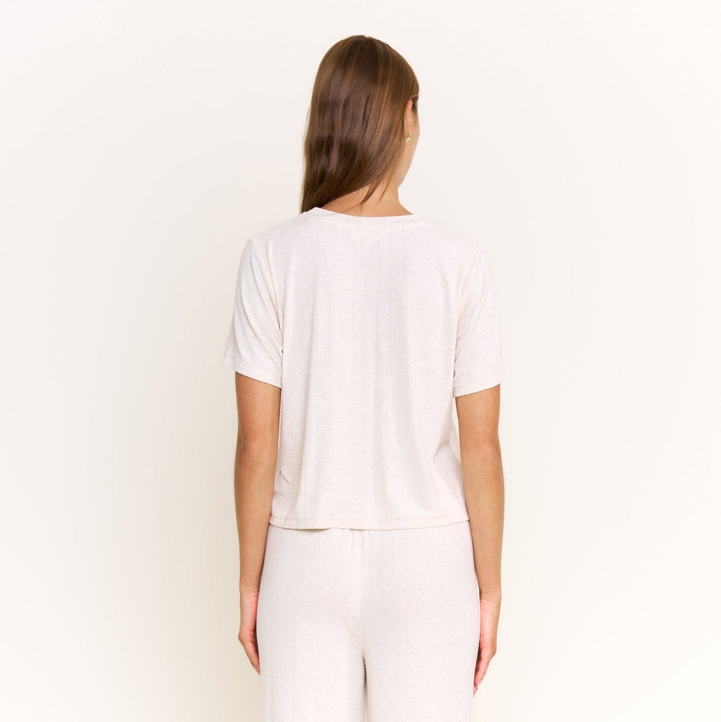 Honeydew Cloud Modal Tee in Heather Oatmeal