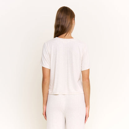 Honeydew Cloud Modal Tee in Heather Oatmeal
