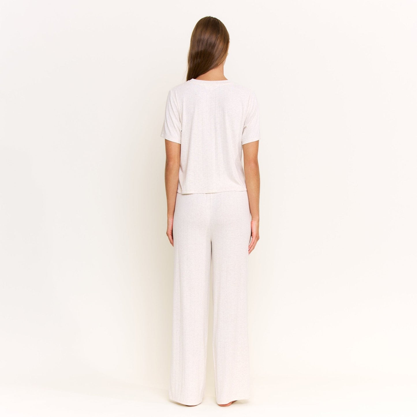 Honeydew Cloud Modal Tee in Heather Oatmeal
