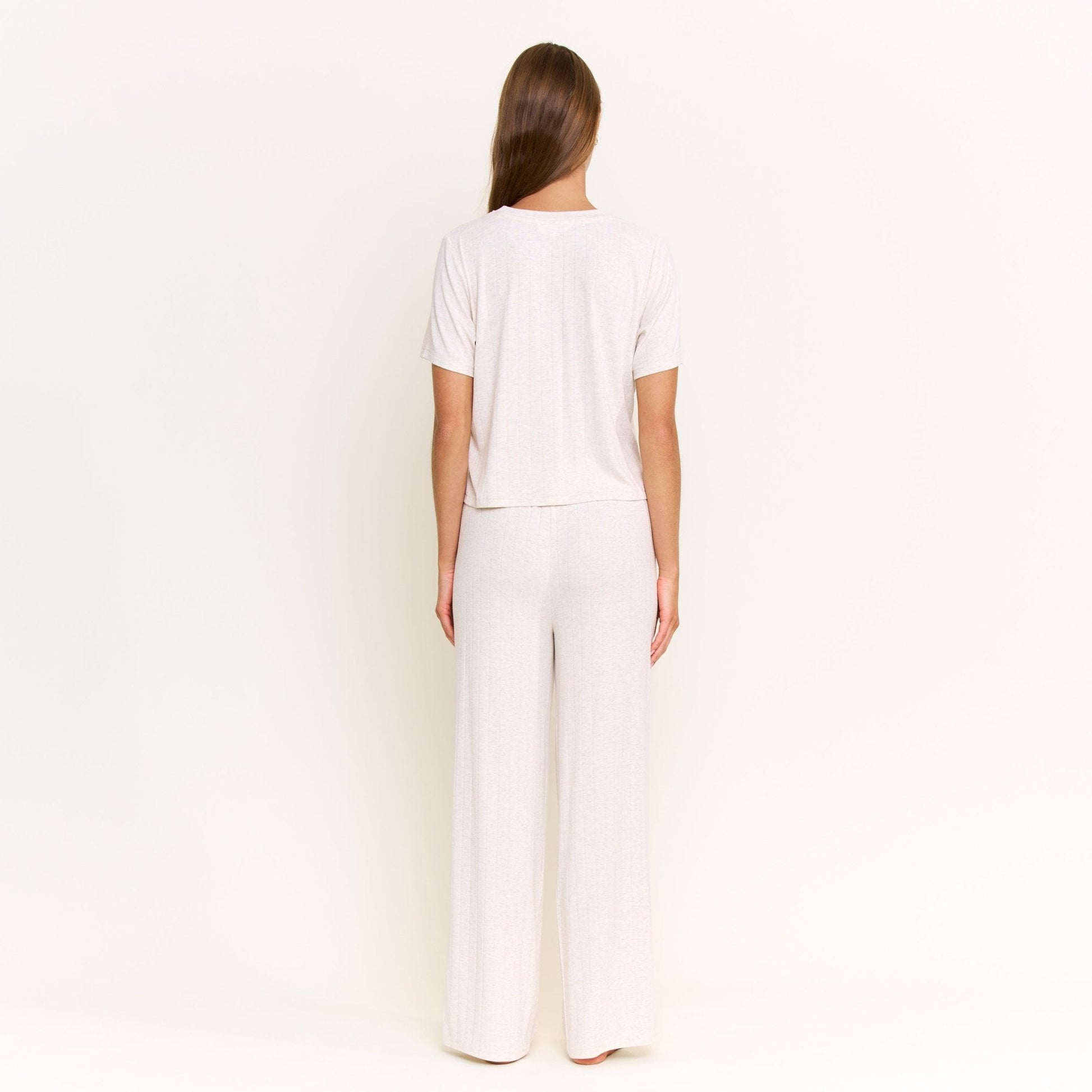 Honeydew Cloud Modal Tee in Heather Oatmeal