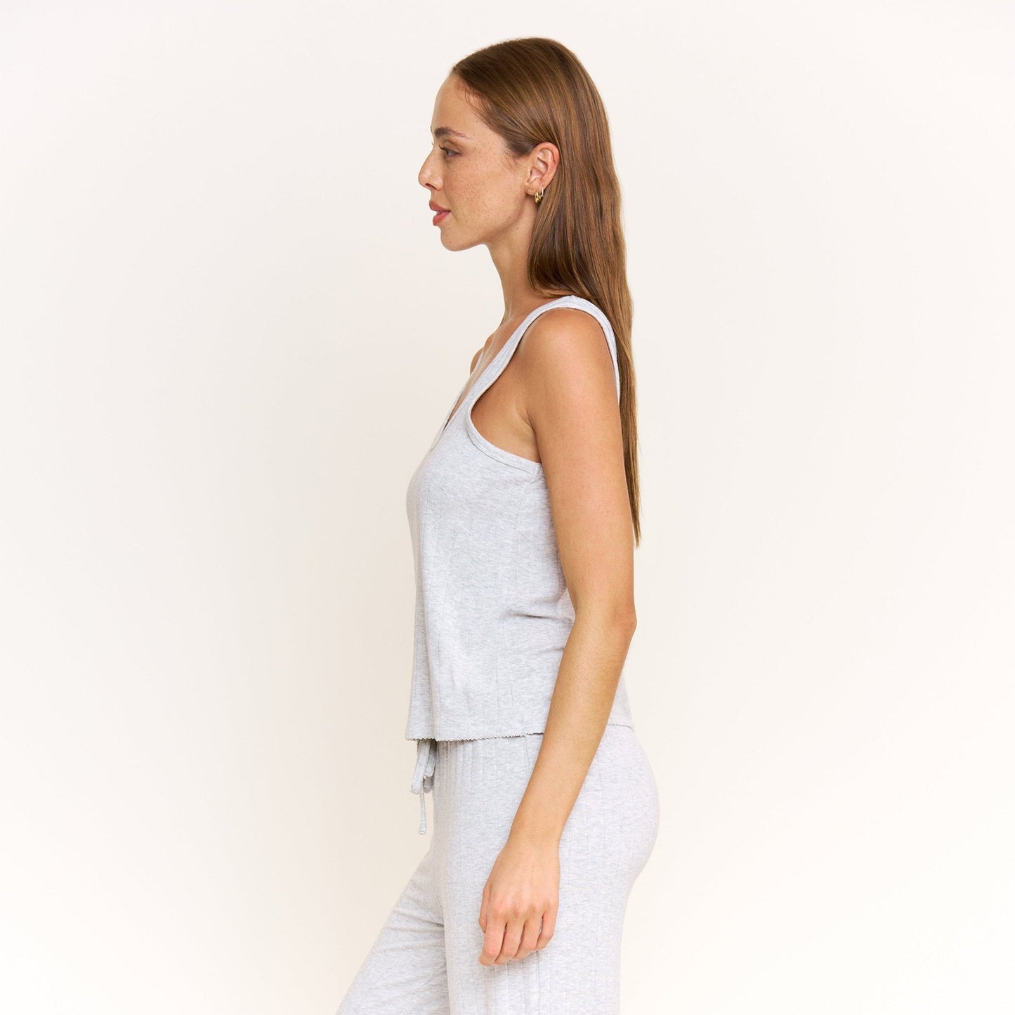 Honeydew Cloud Modal Tank in Heather Grey