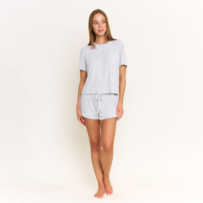 Honeydew Cloud Modal Short in Heather Grey