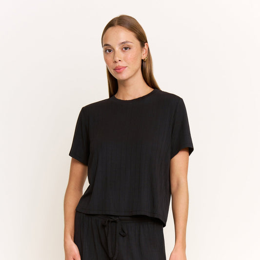Honeydew Cloud Modal Tee in Black