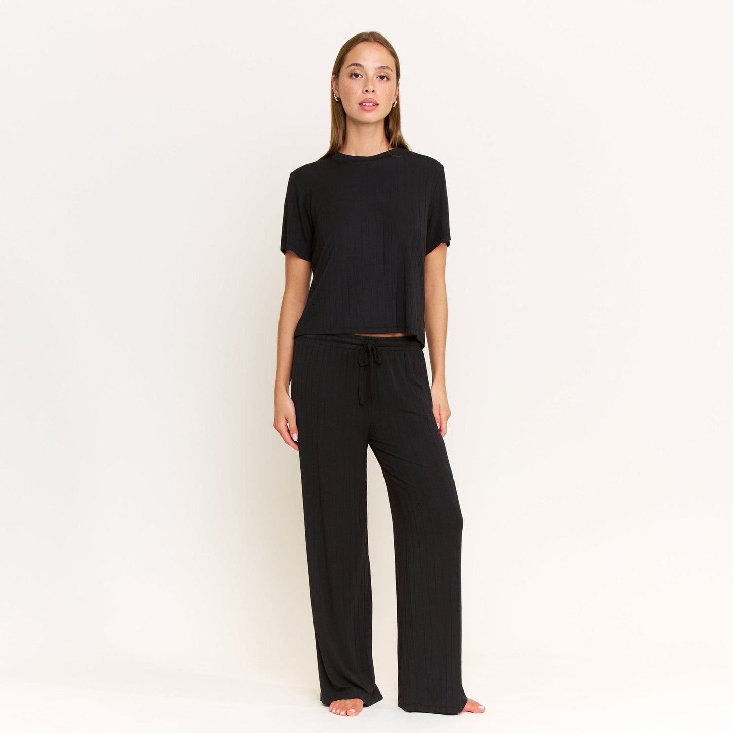 Honeydew Cloud Modal Tee in Black