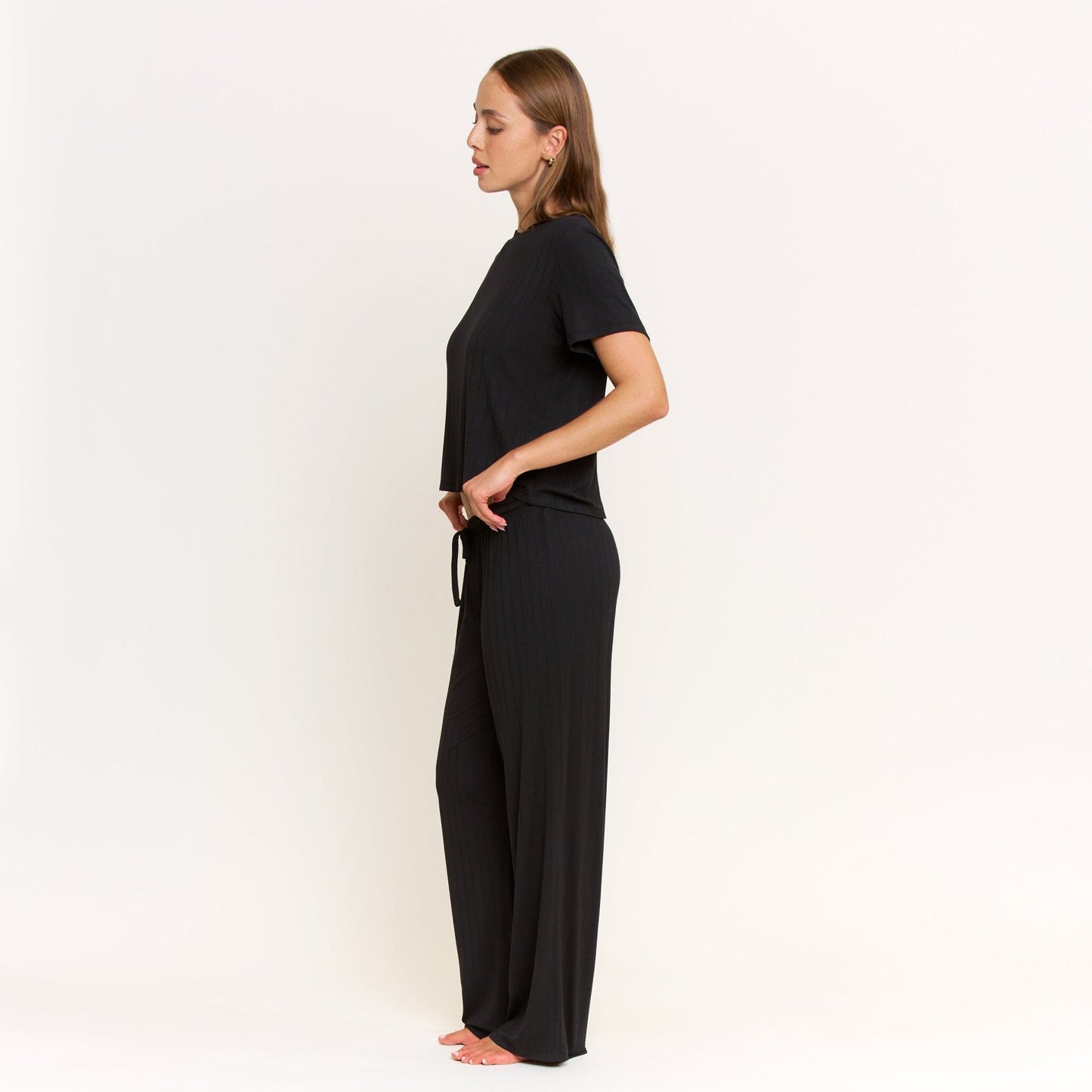 Honeydew Cloud Modal Tee in Black