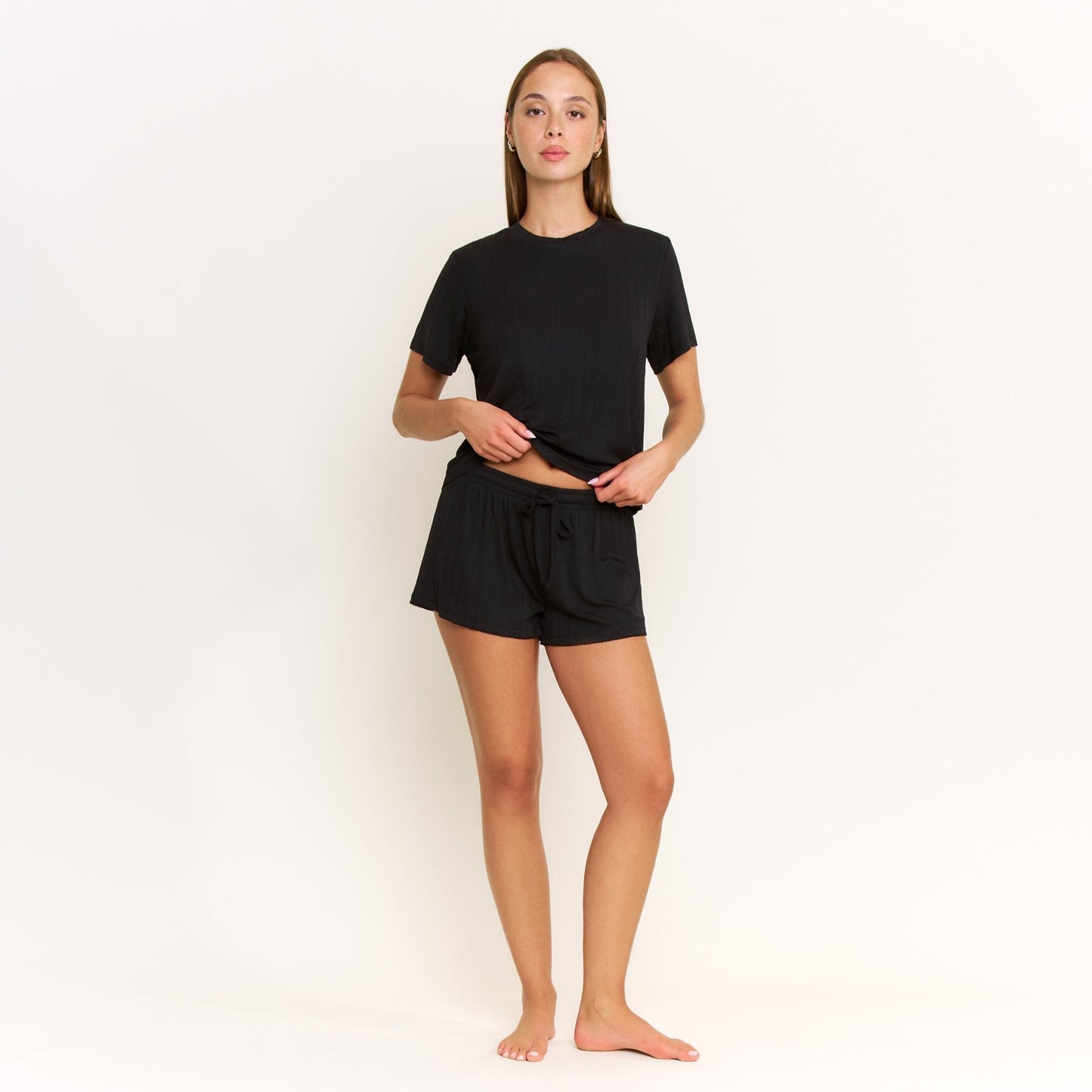 Honeydew Cloud Modal Tee in Black