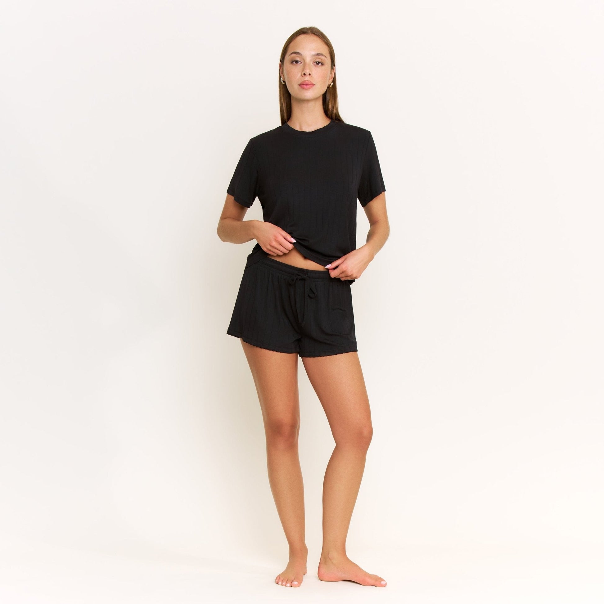 Honeydew Cloud Modal Tee in Black