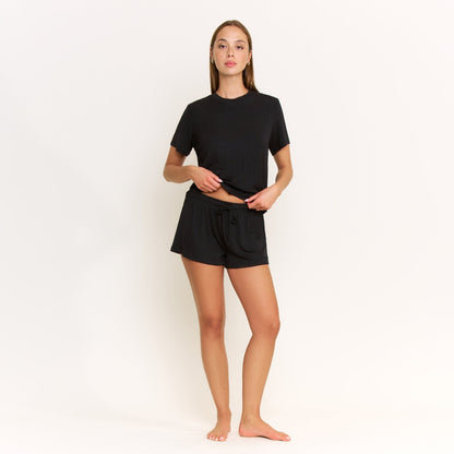 Honeydew Cloud Modal Tee in Black