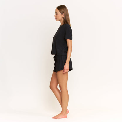 Honeydew Cloud Modal Tee in Black