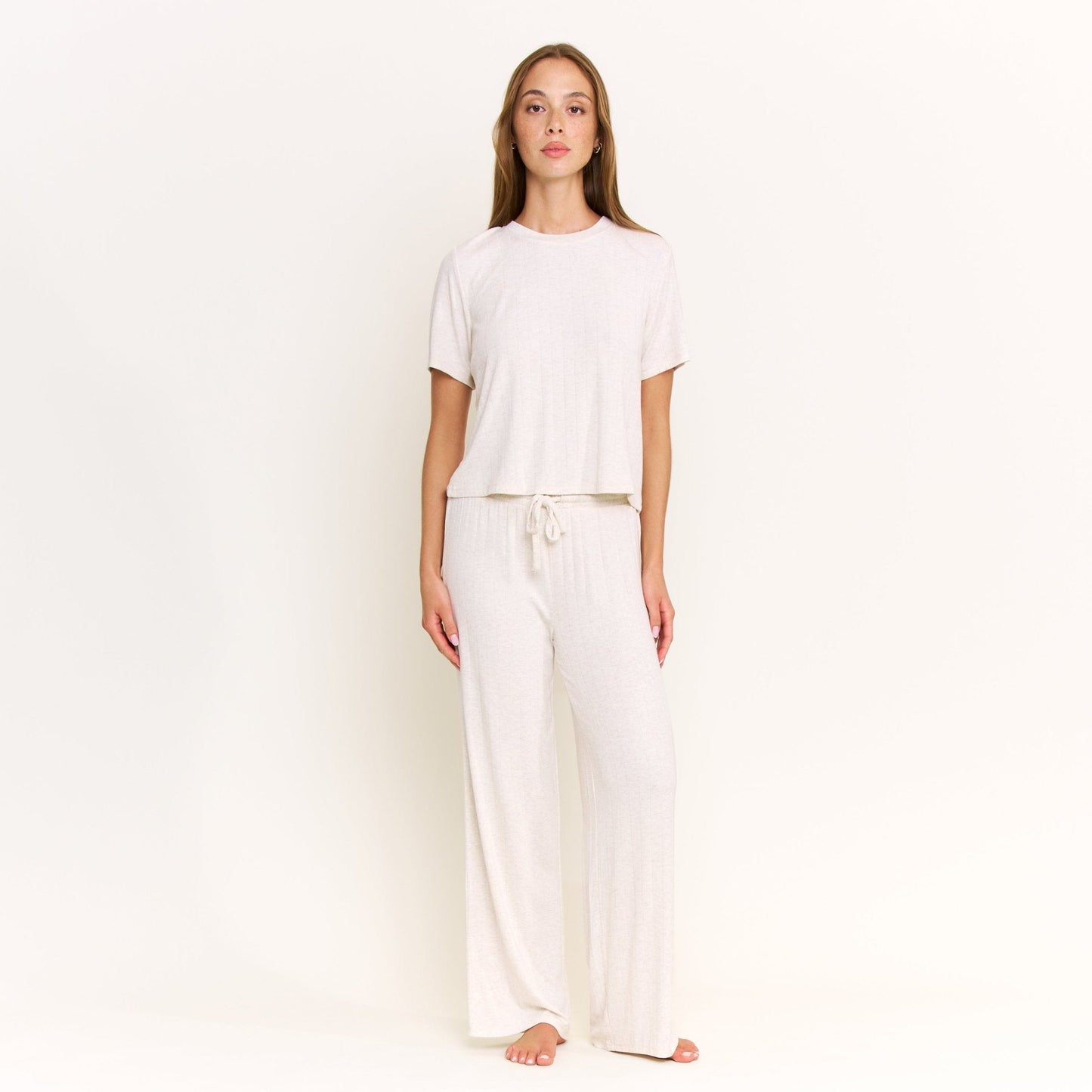 Honeydew Cloud Modal Pant in Heather Oatmeal