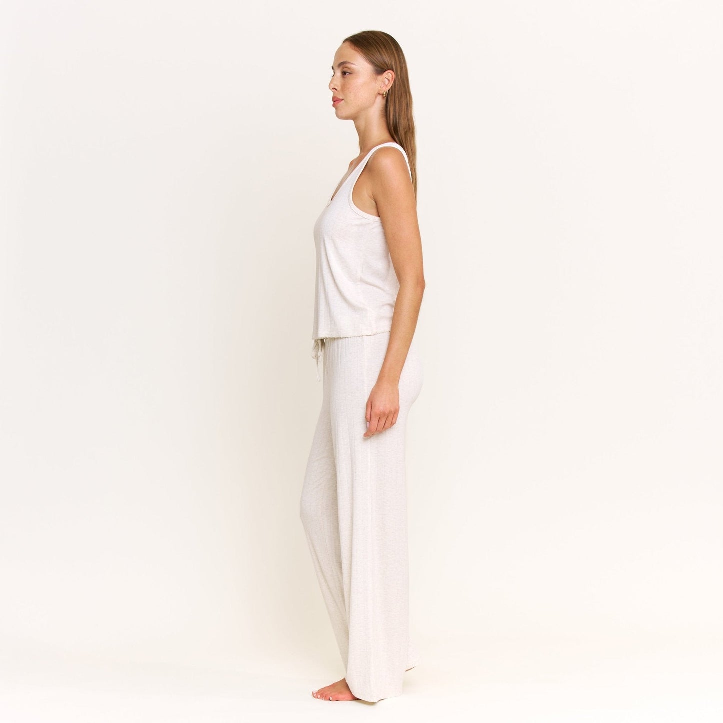 Honeydew Cloud Modal Pant in Heather Oatmeal