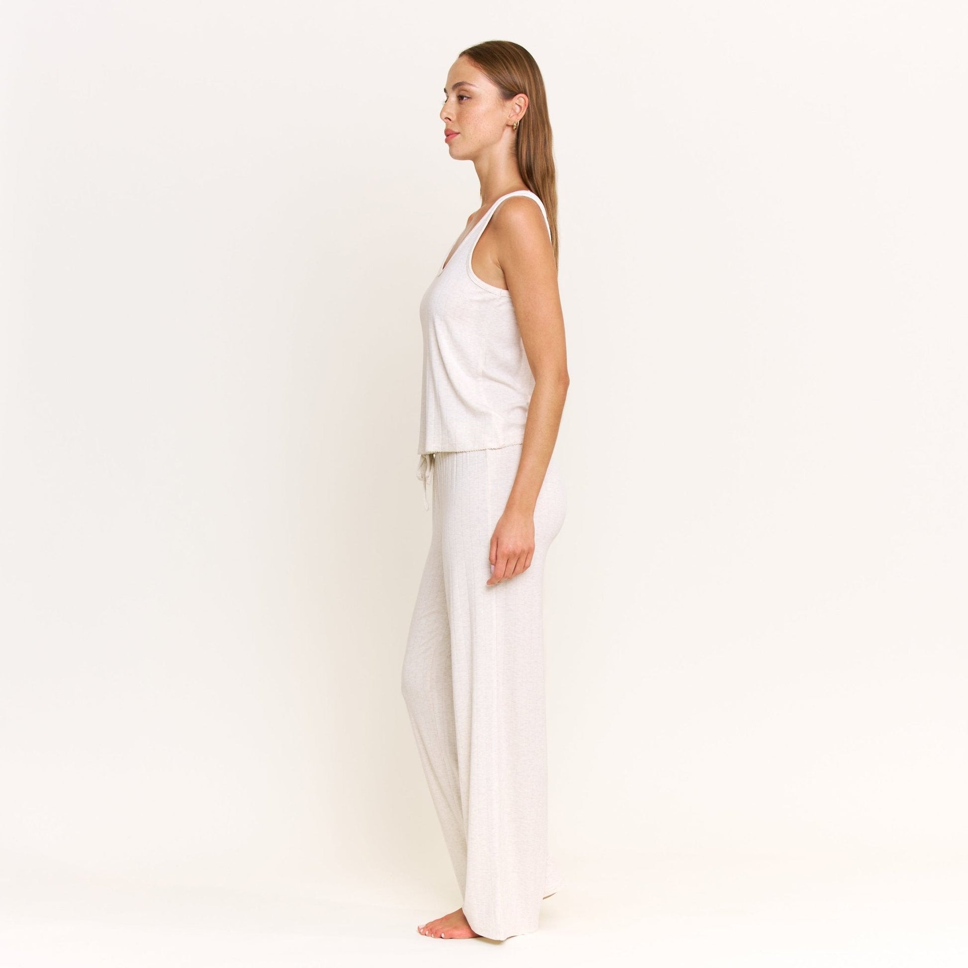 Honeydew Cloud Modal Pant in Heather Oatmeal
