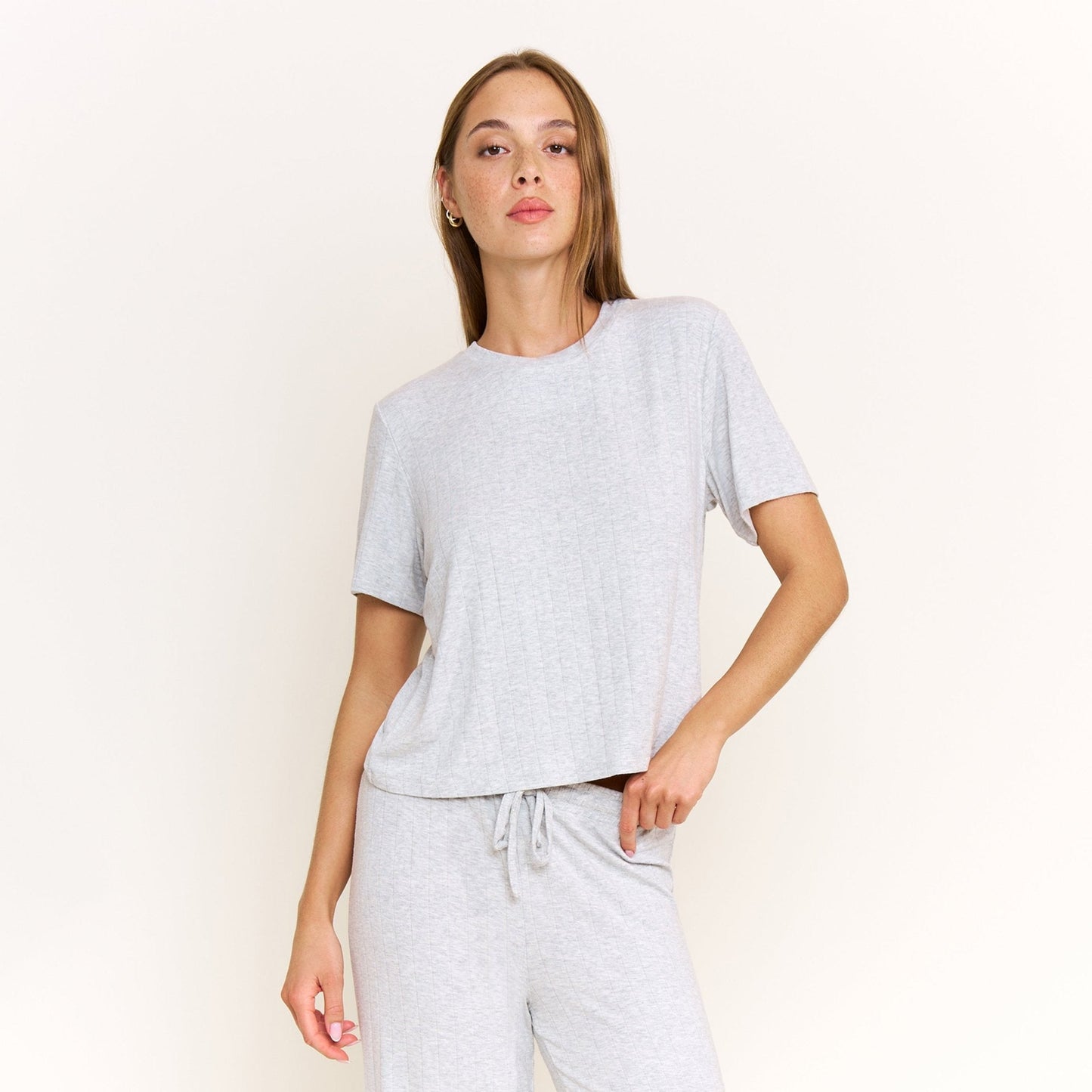 Honeydew Cloud Modal Tee in Heather Grey