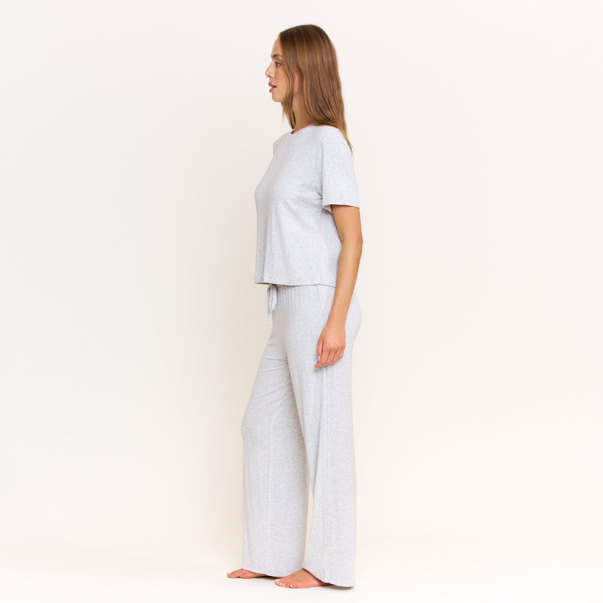Honeydew Cloud Modal Tee in Heather Grey