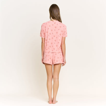 Honeydew Star Seeker Tee Shortie Set in Dusty Rose Lucky Floral