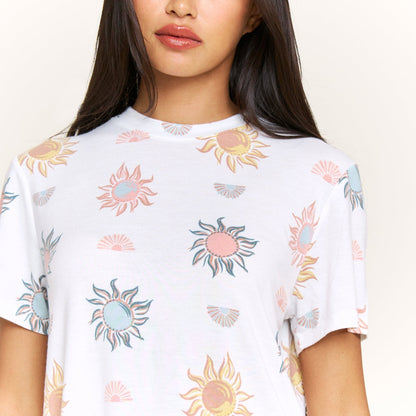 Honeydew Star Seeker Tee Shortie Set in Ivory Western Suns