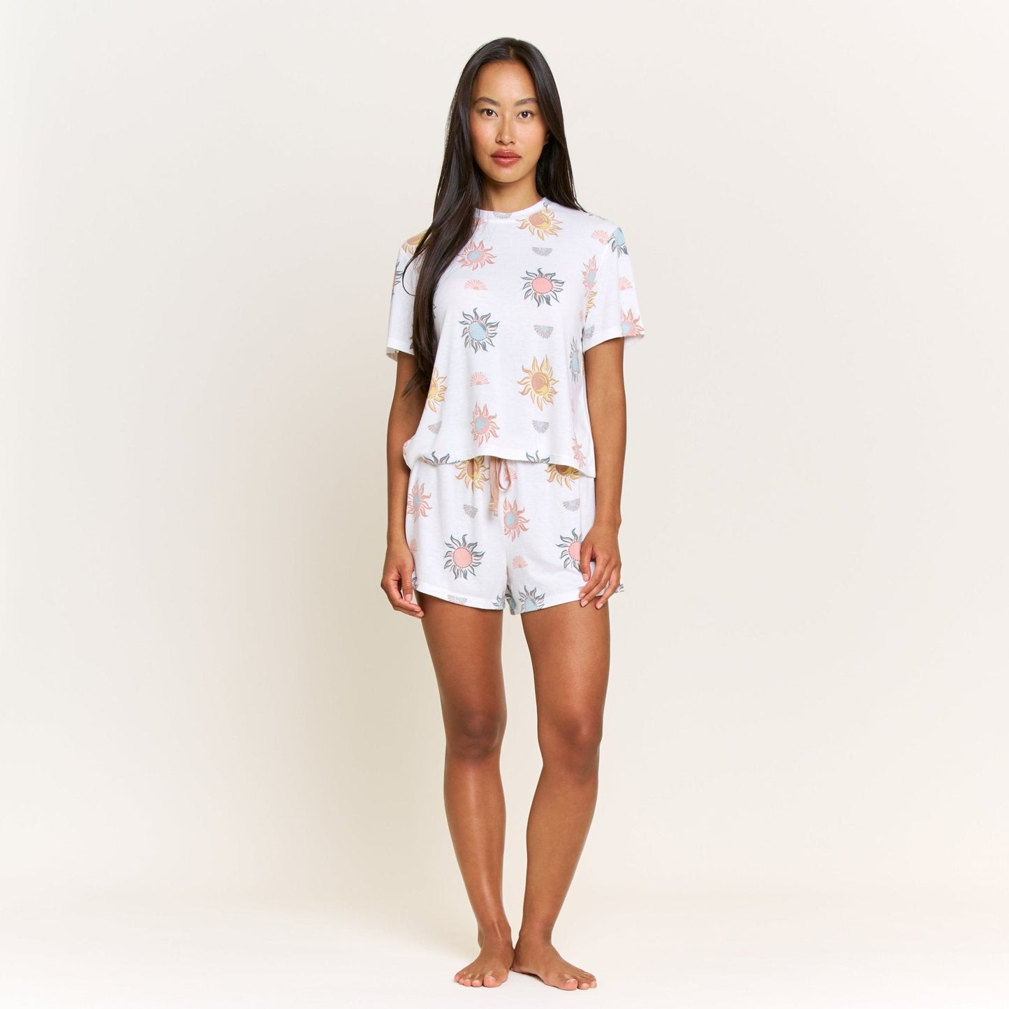 Honeydew Star Seeker Tee Shortie Set in Ivory Western Suns