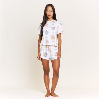 Honeydew Star Seeker Tee Shortie Set in Ivory Western Suns
