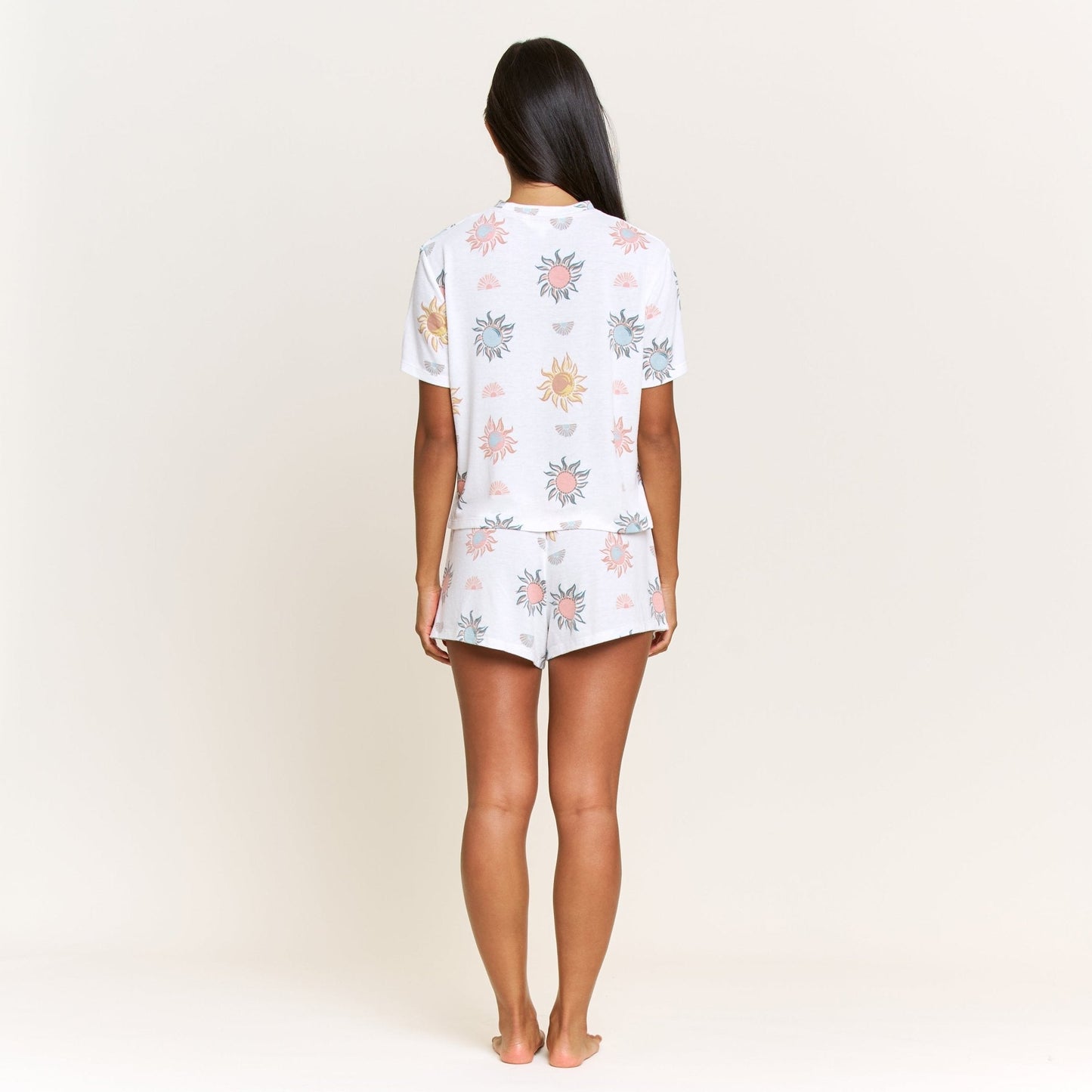 Honeydew Star Seeker Tee Shortie Set in Ivory Western Suns