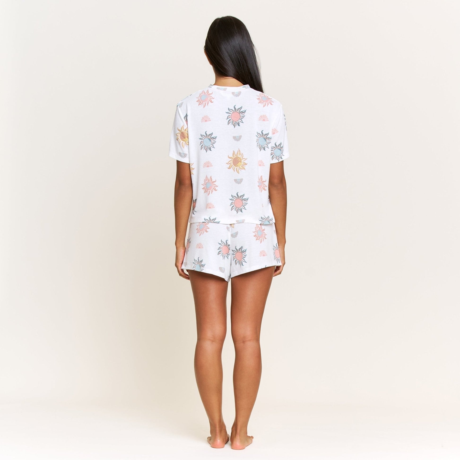 Honeydew Star Seeker Tee Shortie Set in Ivory Western Suns