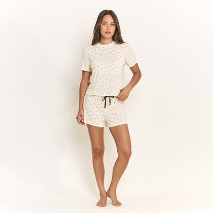 Honeydew Star Seeker Tee Shortie Set in Butter Daydream Hearts