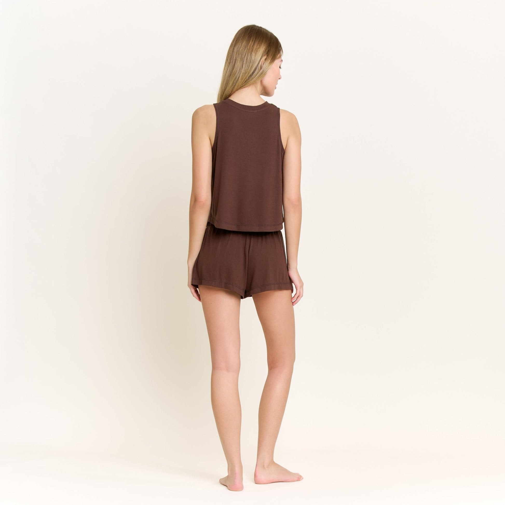Honeydew Star Seeker Tank Shortie Set in Chocolate