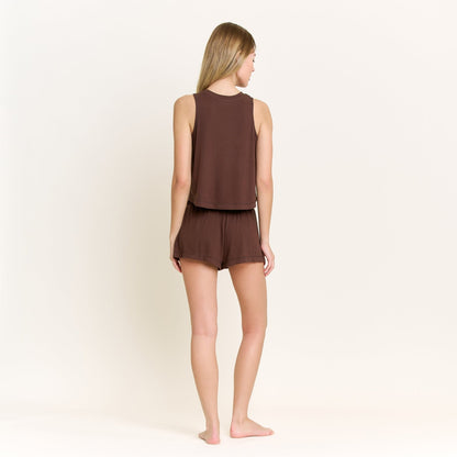 Honeydew Star Seeker Tank Shortie Set in Chocolate