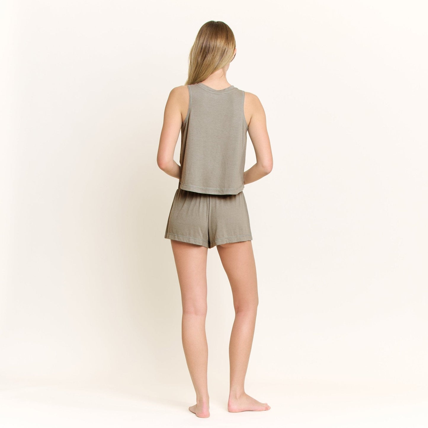 Honeydew Star Seeker Tank Shortie Set in Soft Olive