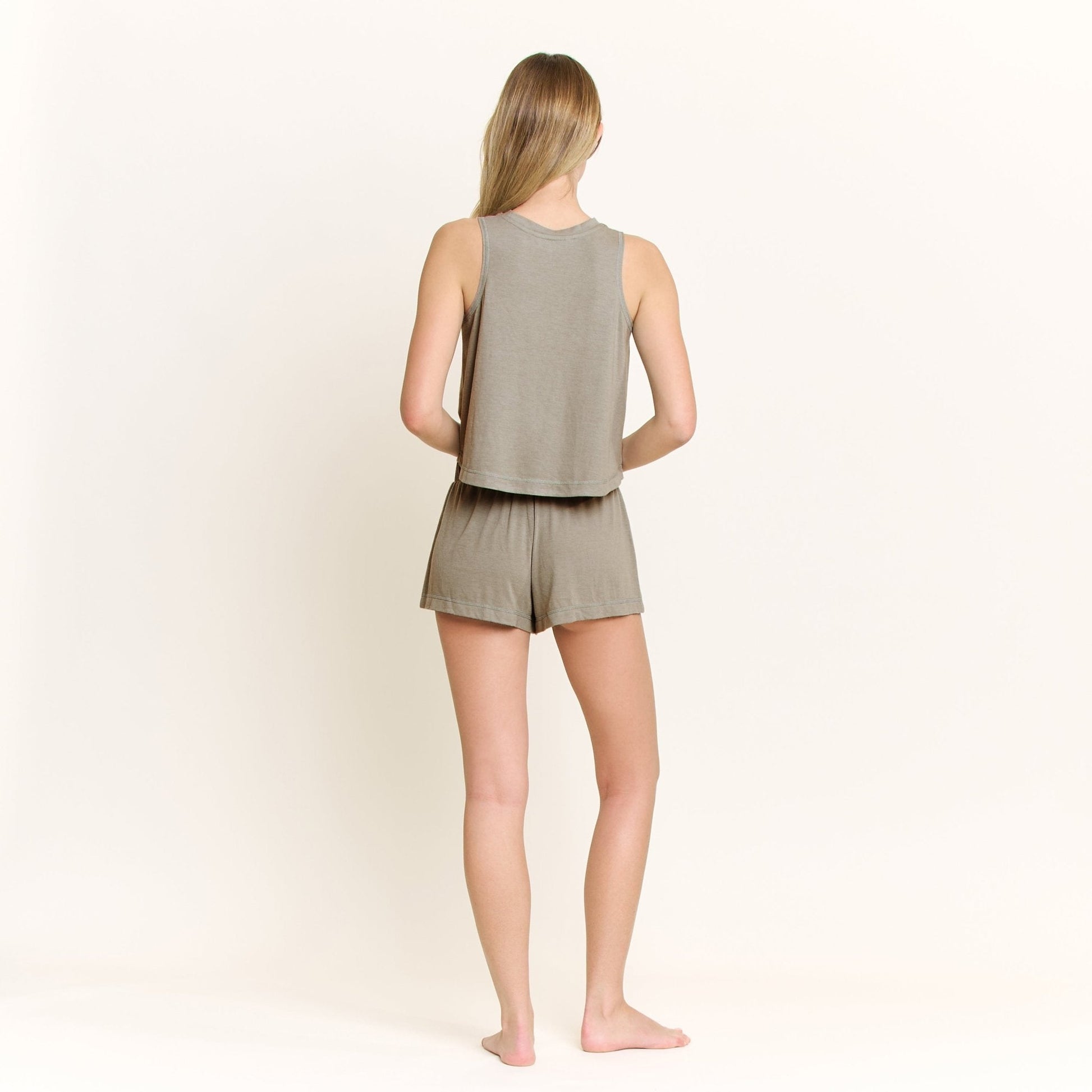 Honeydew Star Seeker Tank Shortie Set in Soft Olive