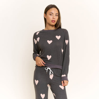 Honeydew Star Seeker Long Set in Black Hearts