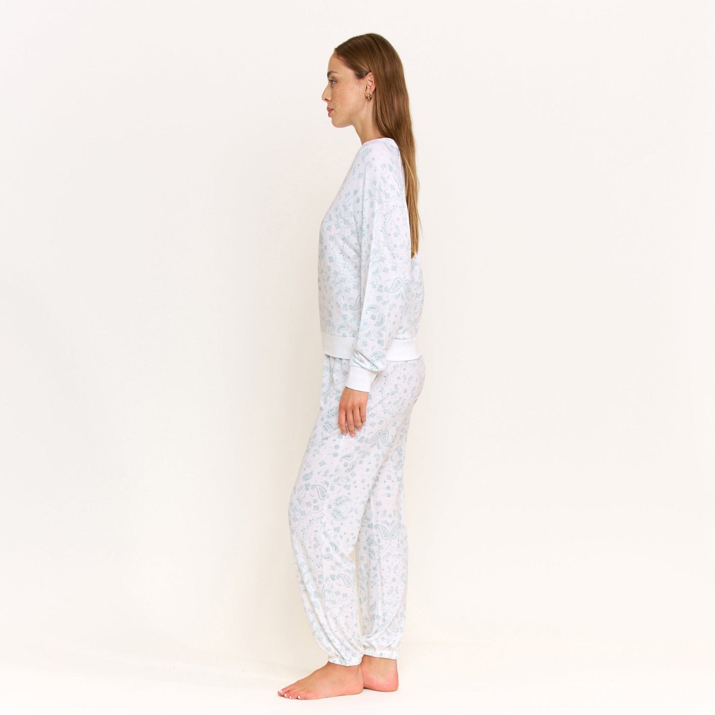 Honeydew Star Seeker Long Set in Ivory Western Paisley