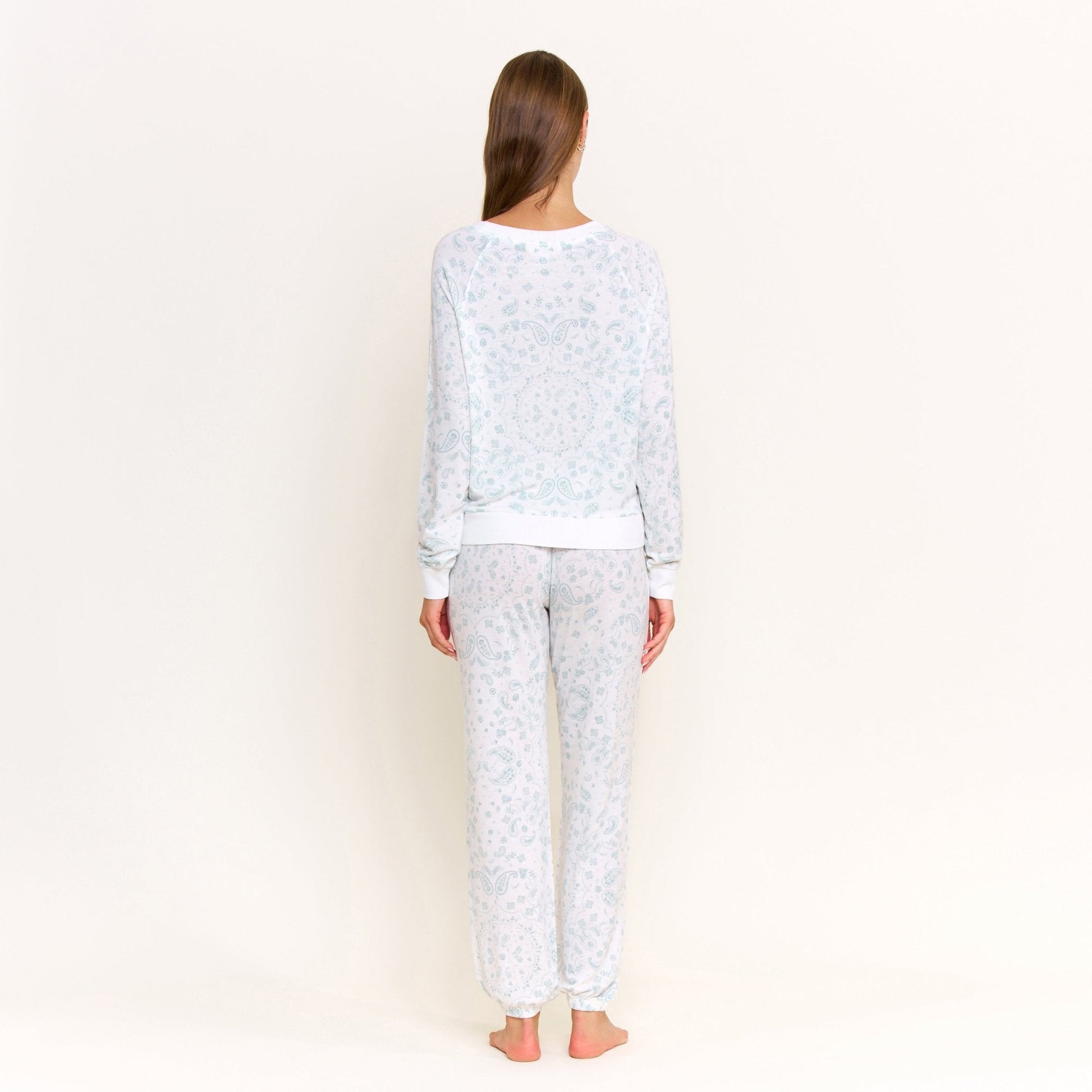 Honeydew Star Seeker Long Set in Ivory Western Paisley