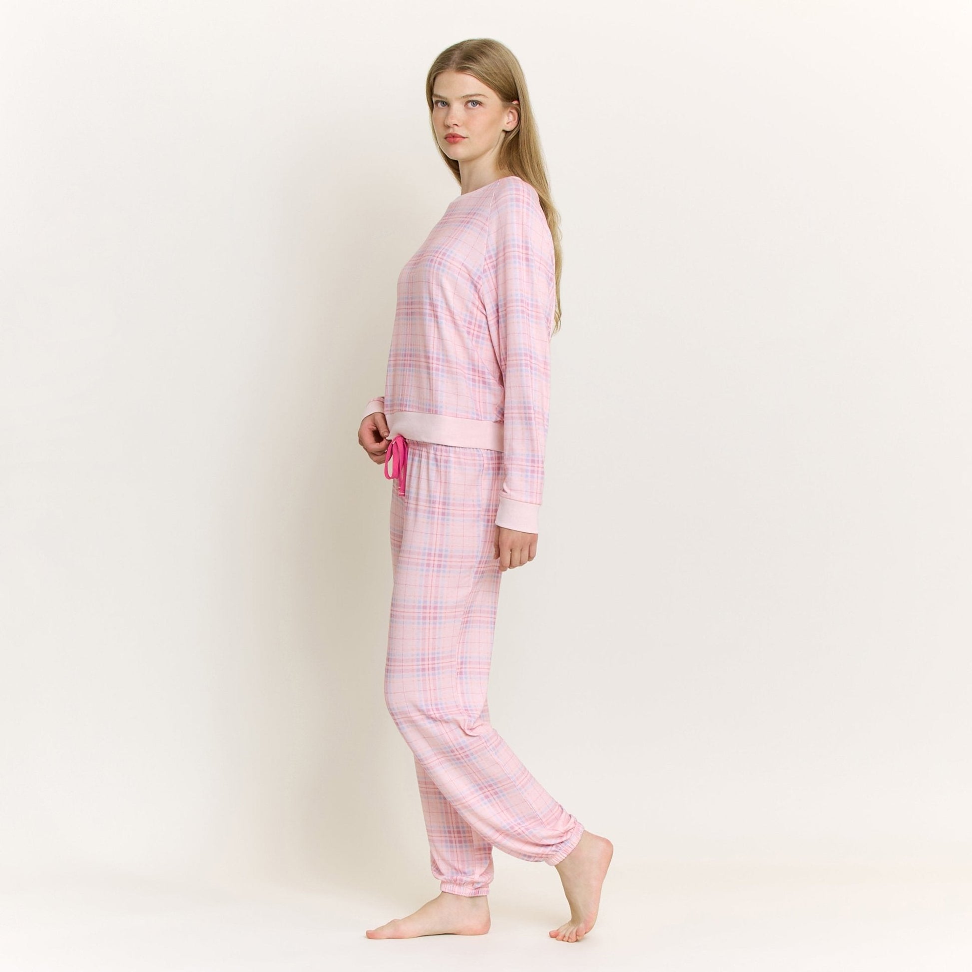 Honeydew Star Seeker Long Set in Budding Plaid