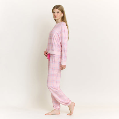 Honeydew Star Seeker Long Set in Budding Plaid
