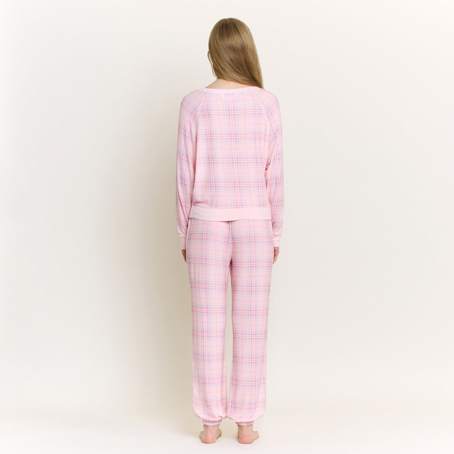 Honeydew Star Seeker Long Set in Budding Plaid