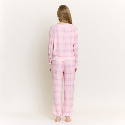 Honeydew Star Seeker Long Set in Budding Plaid