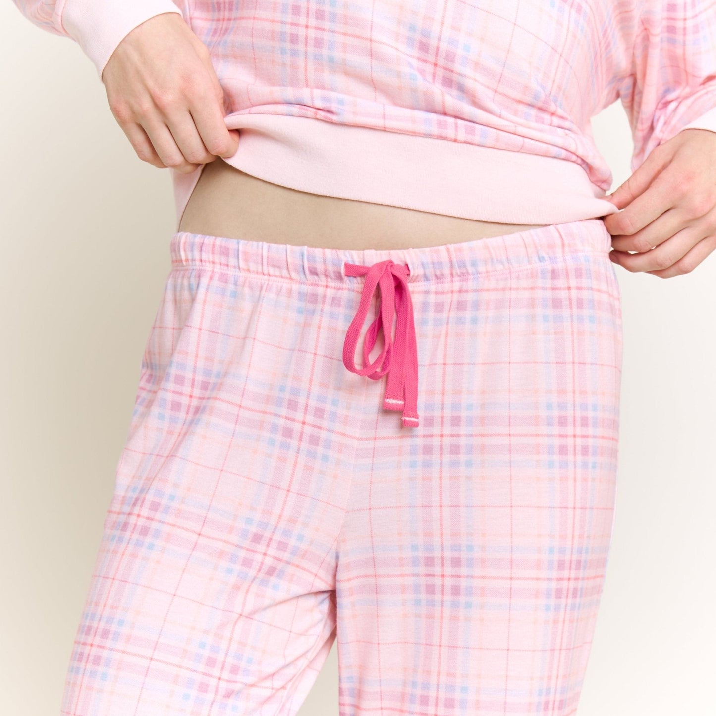Honeydew Star Seeker Long Set in Budding Plaid