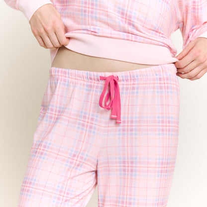 Honeydew Star Seeker Long Set in Budding Plaid