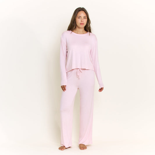 Honeydew All American Long Sleeve Pant Set in Soft Pink