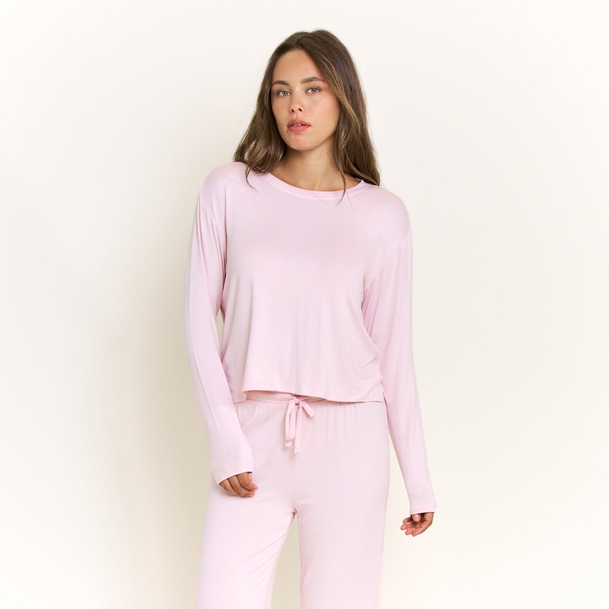 Honeydew All American Long Sleeve Pant Set in Soft Pink