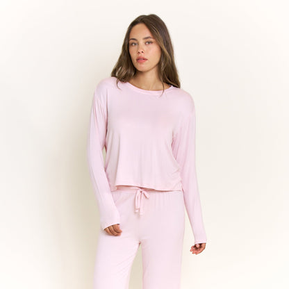 Honeydew All American Long Sleeve Pant Set in Soft Pink