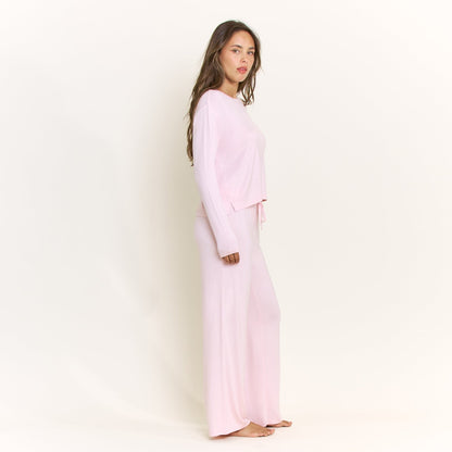 Honeydew All American Long Sleeve Pant Set in Soft Pink