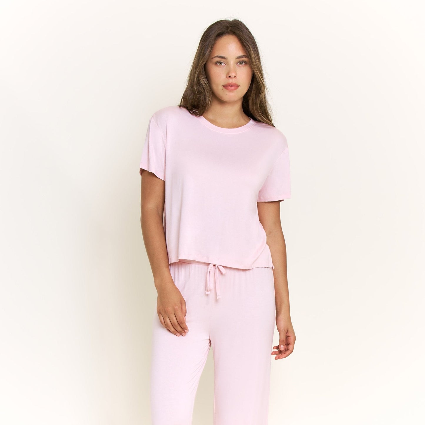 Honeydew All American Short Sleeve Pant Set in Soft Pink
